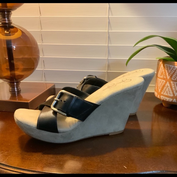 Back and Beige Jessica Simpson Wedges - Picture 3 of 9